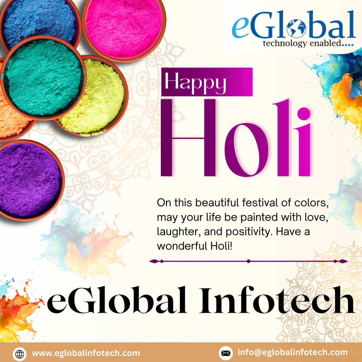 eGlobalinfotech's tweet photo. 𝐇𝐚𝐩𝐩𝐲 𝐇𝐨𝐥𝐢 𝐟𝐫𝐨𝐦 𝐞𝐆𝐥𝐨𝐛𝐚𝐥 𝐈𝐧𝐟𝐨𝐭𝐞𝐜𝐡

Wishing you a vibrant and joyful Holi filled with colors of success, happiness, and new opportunities.

#HappyHoli #Holi2026 #eGlobalInfotech https://t.co/D9UinKIDX4