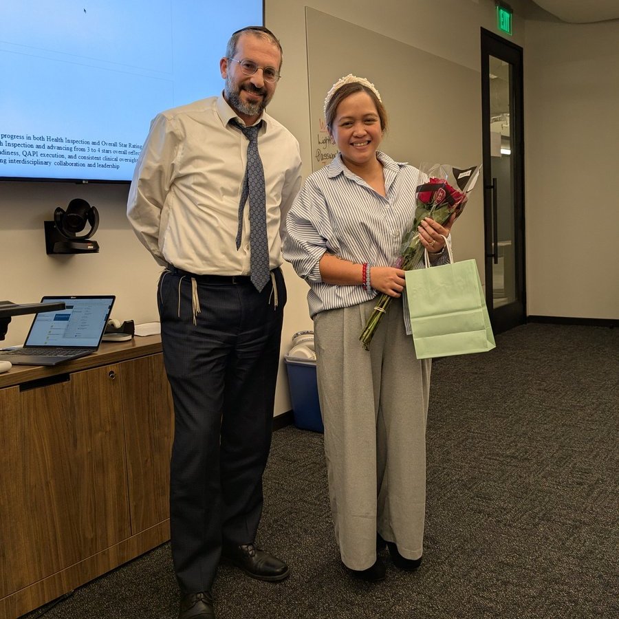 BeecanHealth's tweet photo. Congratulations to Kristina, Director of Nursing at Palazzo Post Acute, recognized for her leadership and dedication during the community's journey from a 3-Star to a 4-Star rating. A well-deserved honor for her and the entire staff. #BeecanHealth #StaffSpotlight https://t.co/NXibsUqmrO