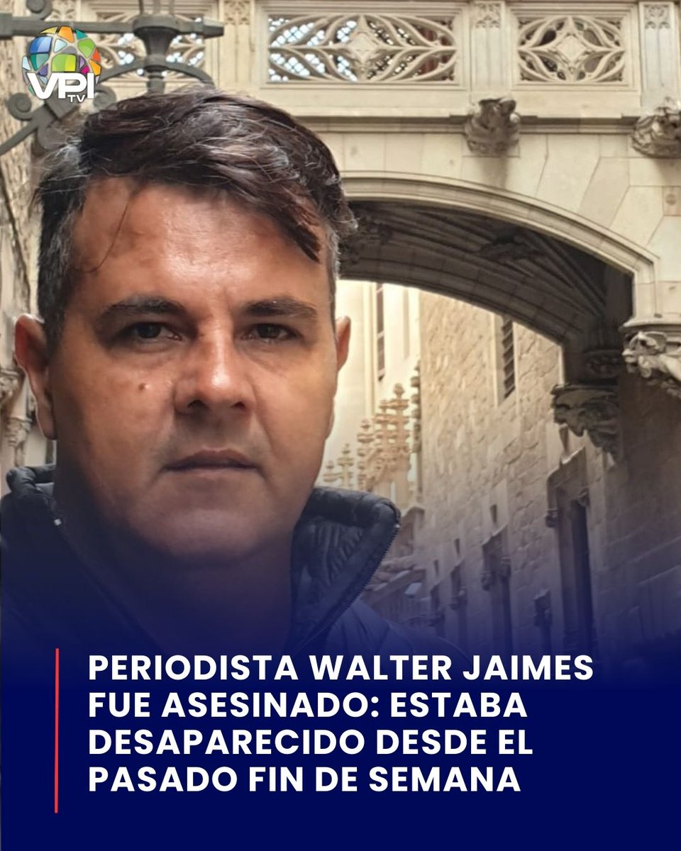 🚨Asesinaron al periodista Walter Jaimes en el estado Mérida. 

El Sindicato Nacional de Trabajadores de la Prensa confirmó el asesinato del periodista Walter Jaimes en el estado Mérida, Venezuela. El profesional de la comunicación se encontraba desaparecido desde el pasado fin