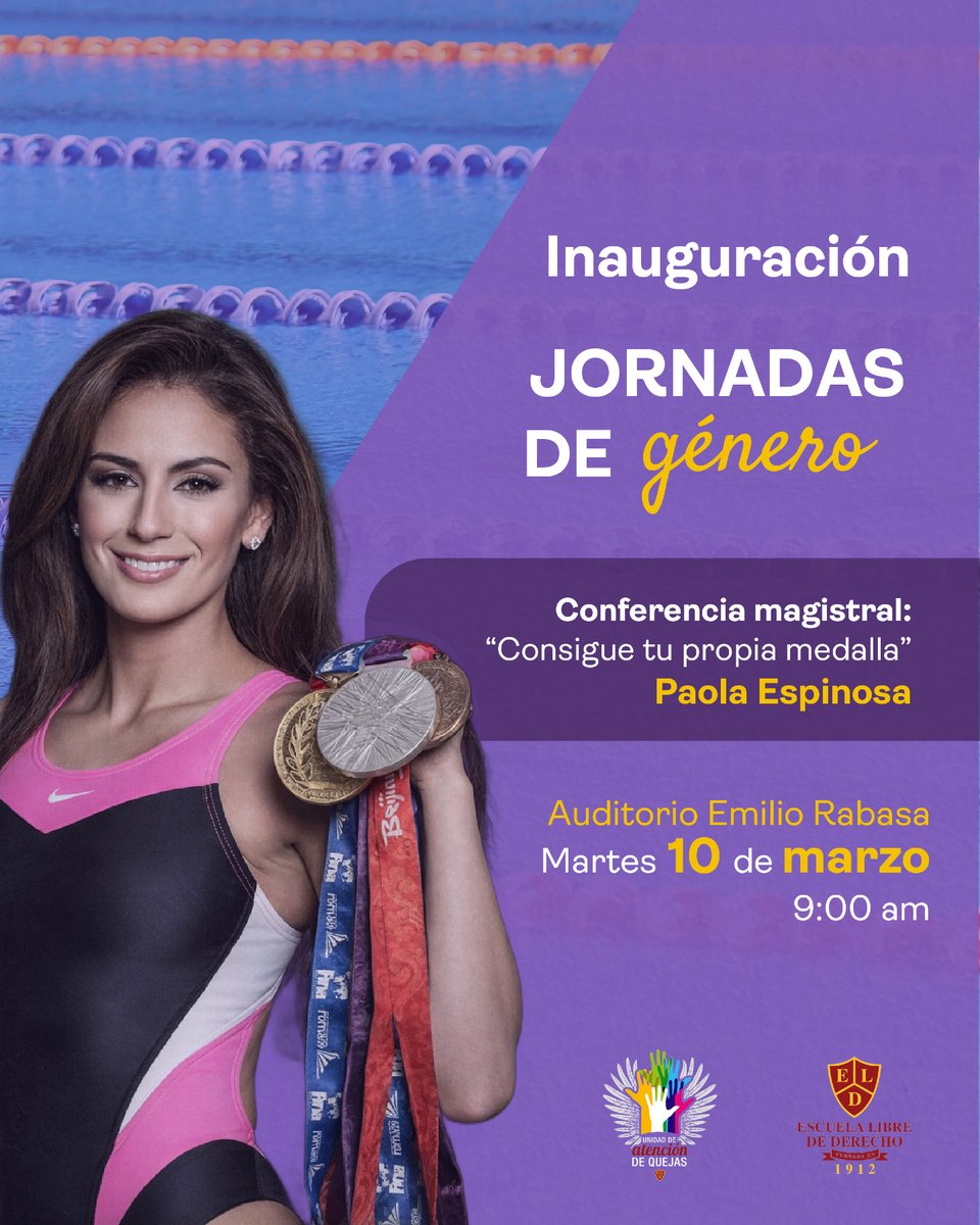 ¡Arrancan las Jornadas de Género! 🏅

Inauguramos con la conferencia magistral “Consigue tu propia medalla” a cargo de Paola Espinosa, un encuentro sobre disciplina, liderazgo y perseverancia.

🗓 Martes 10 de marzo
🕘 9:00 hrs
📍 Auditorio Emilio Rabasa

<a href="/UAQ_ELDoficial/">@UnidaddeQuejasELD</a>