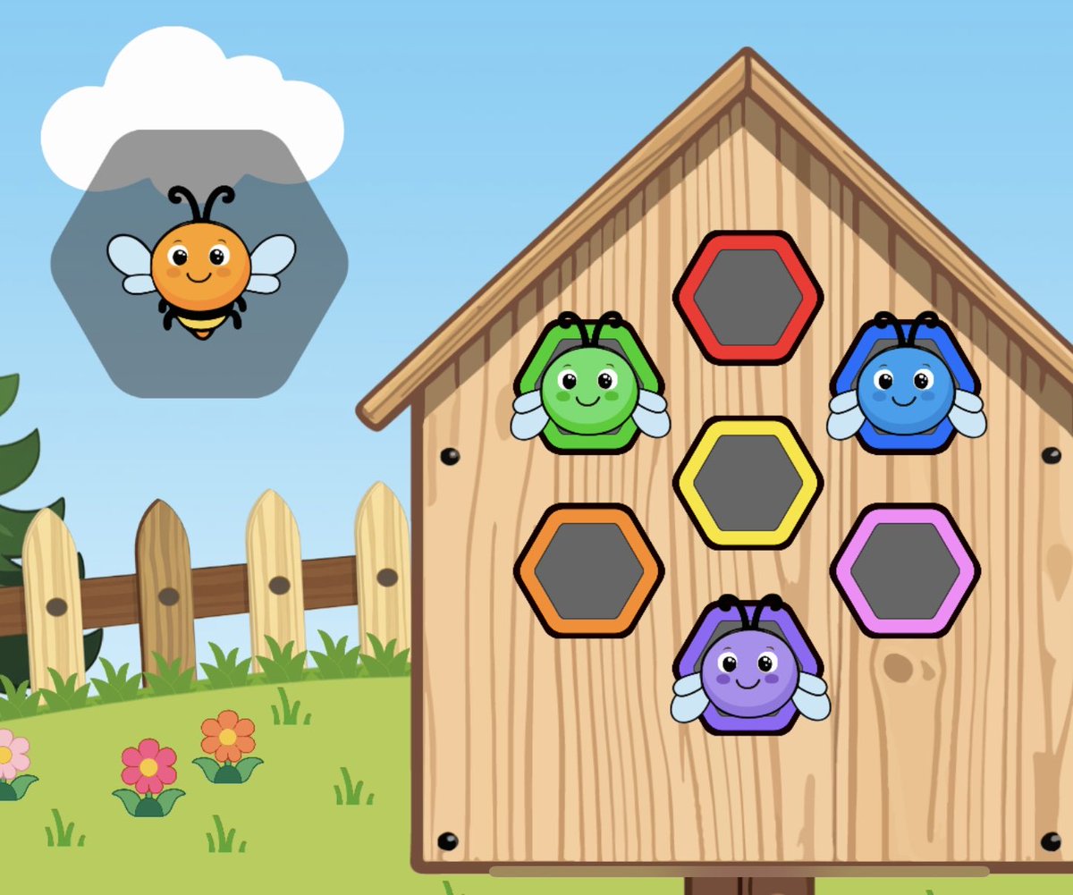 BamBaMooKids's tweet image. Help the cute bees find their homes 🐝

Match the colors and place each bee in the correct house.
Designed for toddlers ages 2–5.

Ad free. Offline play during travel

Try it today→ bambamoo.com

#BamBaMoo #ToddlerGames #ColorMatching #KidsLearning #LearnThroughPlay