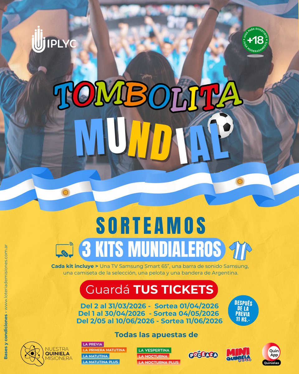 La Tombolita sortea kits p disfrutar y vivir a pleno el Mundial 2026.
