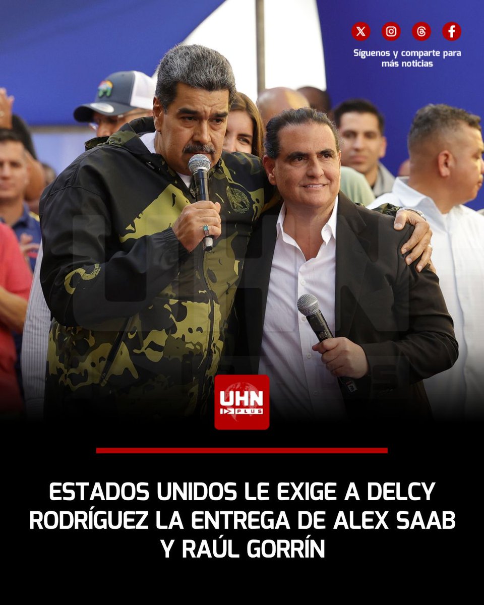 🇺🇸🇻🇪‼️ | La Administración del Presidente Donald Trump ha entregado a Delcy Rodríguez una lista negra de jerarcas chavistas con orden de arresto inmediato para su extradición. Según informes de Reuters y ABC, la embajadora Laura Dogu fue la encargada de notificar que figuras