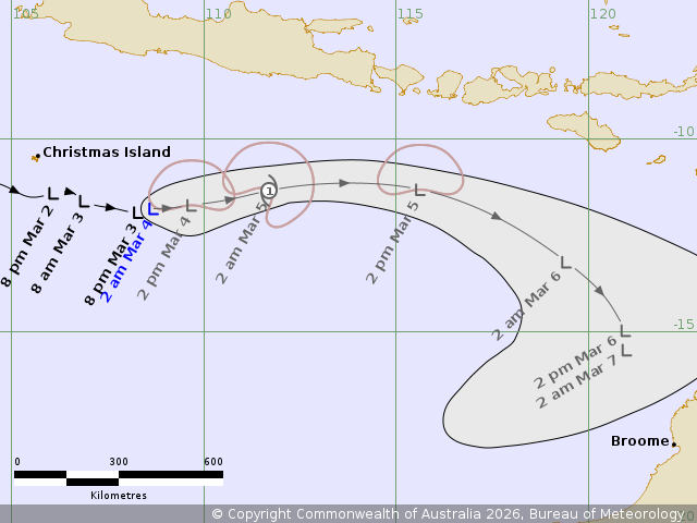 pablomartinsmet's tweet photo. Uma forte candidato é esse sistema aqui, classificado internamente de baixa tropical #28U. Possui circulação fechada e convecção profunda em torno do centro por várias horas consecutivas. A Bureau of Meteorology projeta o sistema como ciclone tropical brevemente amanhã. #Narelle https://t.co/WnTaK7X9Hi