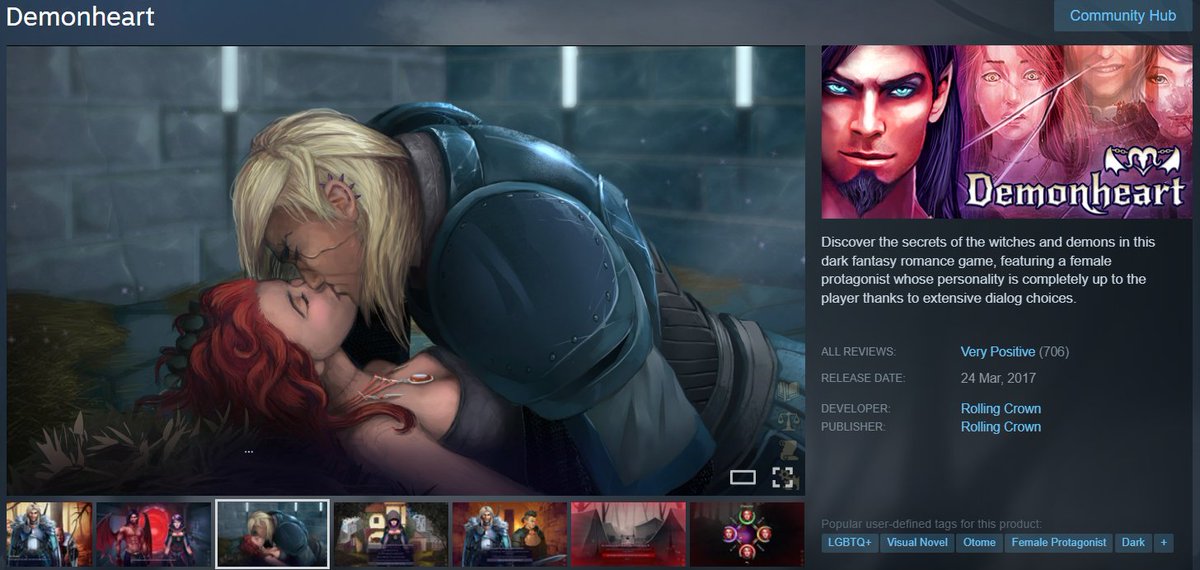 Rolling_Crown's tweet photo. Demonheart has reached over 700 Steam reviews! I never could have imagined this when I was starting out 🥹🙏
#visualnovel #otome #indieVN https://t.co/eZ4n6Lg0Hv