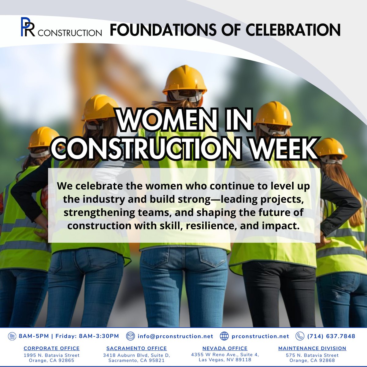 PRConstructionI's tweet photo. #LevelUpBuildStrong This Women in Construction Week, we honor the women advancing our jobsites, strengthening our teams, and shaping the future of construction.

#CaliforniaBuilders #ArizonaContractors #NevadaConstruction #WAContractor #IDContractors https://t.co/2kbc9GkSEP