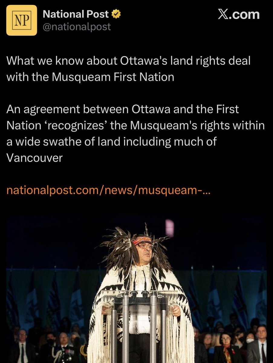 Turns out land acknowledgements &amp; street renamings weren't just meaningless or performative. 

It was all to prepare the soft minds of Canadians to just accept what was about to come down the pipeline. 

Do you honestly think this won't affect property rights eventually???