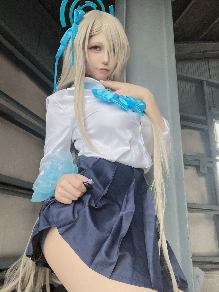 きなこもち - アスナ制服コスプレ（ブルーアーカイブ風）