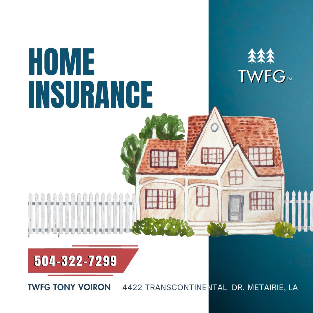TWFGTonyVoiron's tweet image. Your home is more than four walls. It is where life happens.

TWFG Tony Voiron
4422 Transcontinental Dr
Metairie, LA 70006
504 322 7299
twfglouisiana.com/homeowners-onl…

#HomeownersInsurance #MobileHomeInsurance #FarmInsurance #MetairieLA #NewOrleansLA #TWFGTonyVoiron