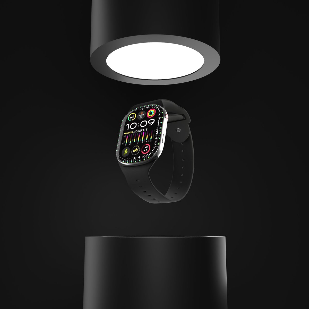 SKIPO3D's tweet photo. Floating in the dark. ⌚✨

Experimenting with dramatic lighting and high-contrast materials for this Apple Watch Ultra render. Every detail counts.

#3D #C4D #OctaneRender #DigitalArt #ProductDesign #AppleWatch https://t.co/fURnhmhzMv