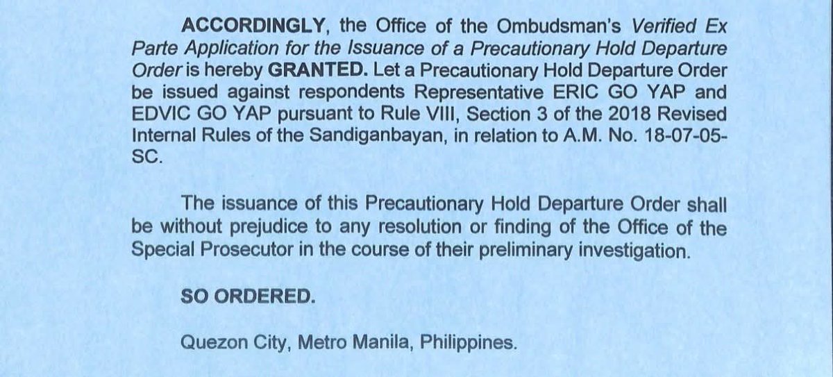 MarcusDeeQC's tweet photo. PRECAUTIONARY HOLD DEPARTURE ORDER VS THE YAP SIBLINGS
was issued after being implicated by the Discayas. Both are QC natives.
Meanwhile Quezon City District 1 Congressman Juan Carlos Arjo Atayde was also implicated by the Discaya couple in their flood control scam. https://t.co/KKBru8K1rc
