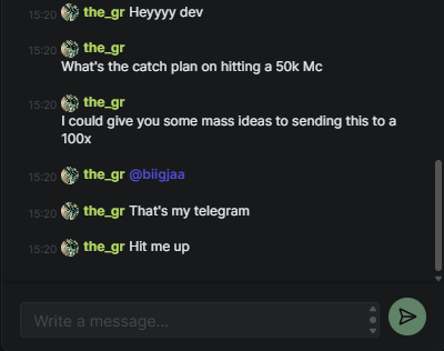 BagsyGamble's tweet photo. lmao these spam bots on PumpFun live always wanna talk on TG🥀

If u dont gtfo💔 https://t.co/ad6XFPPwgv