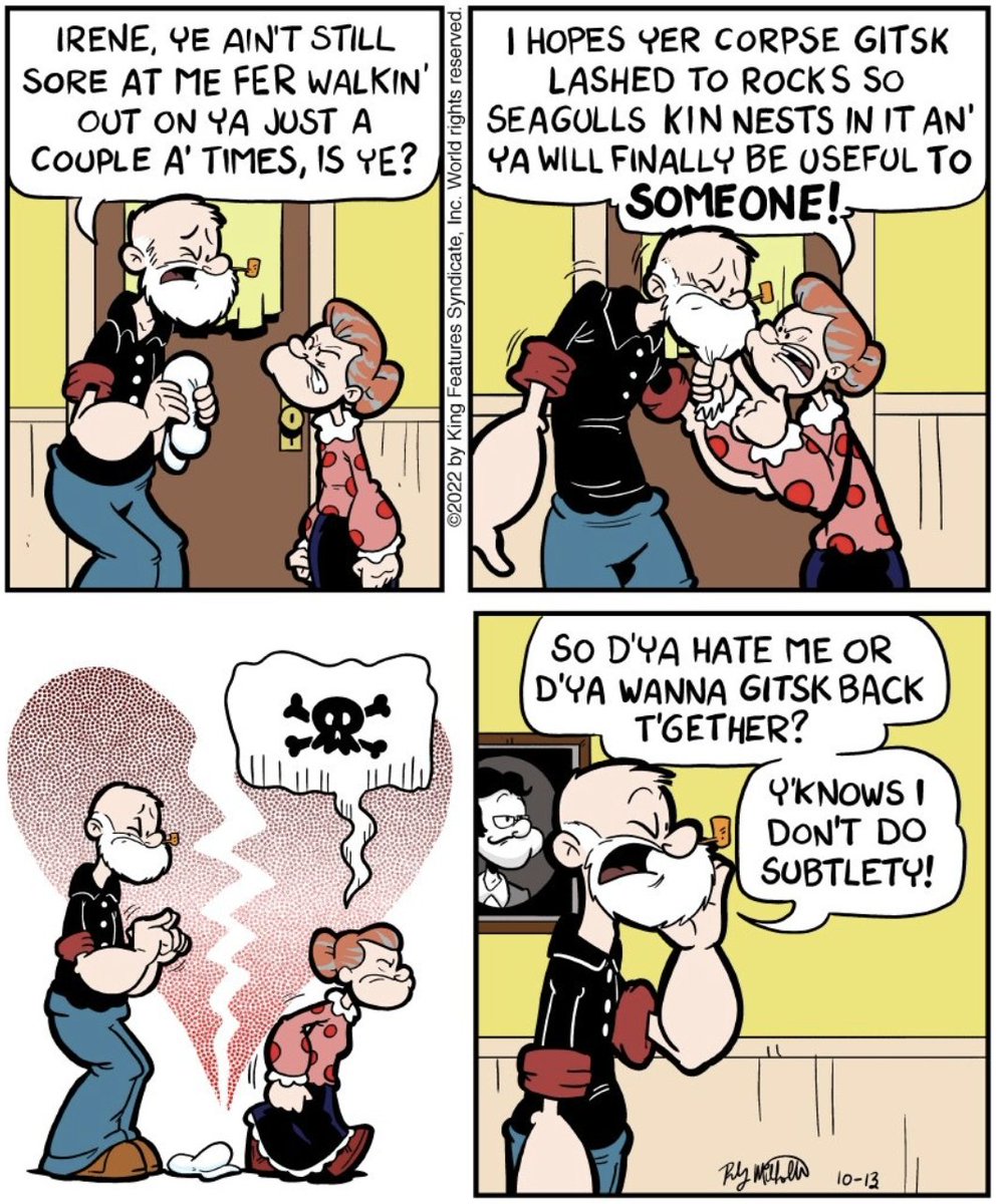 popeyetweetsk's tweet image. oh my gorsh... Pappy is delushkinal! 

#PoopdeckPappy #PopeyeComics