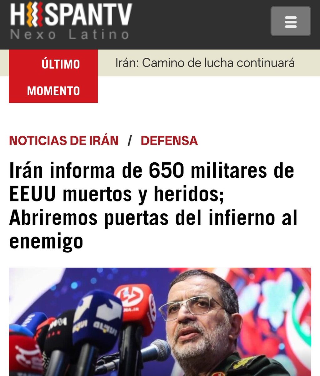 Irán estima 650 bajas militares de EEUU en estos días. Si esto se confirma con el tiempo, Trump tendrá que rendir muchas cuentas en su país. Hasta ahora, la impunidad con la que se maneja lo motiva a actuar por encima del derecho. Parece que en Irán está encontrando la horma de