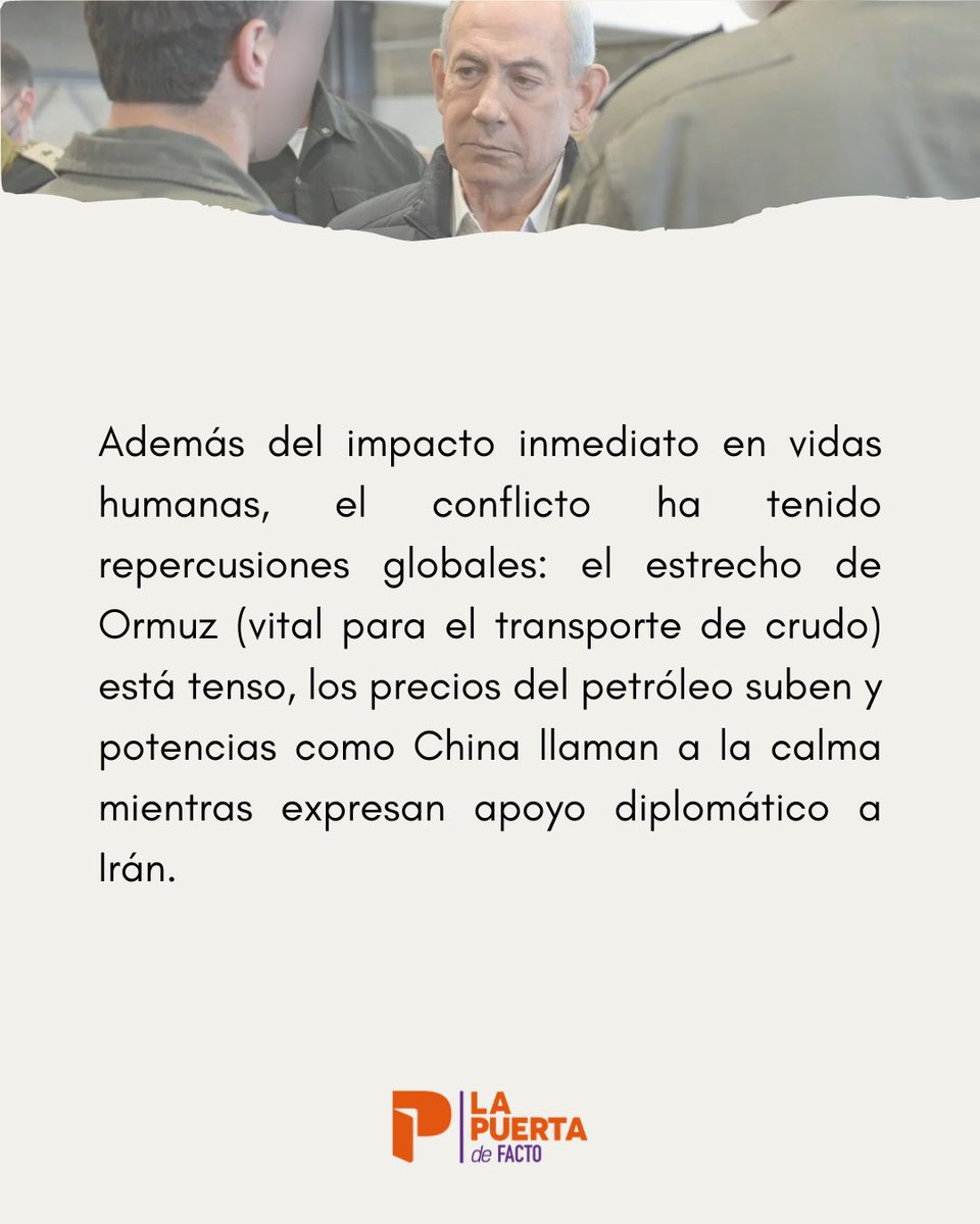 Estados Unidos e Israel atacan Irán, matando a su líder supremo y otros altos mandos; Irán responde con misiles. El conflicto se intensifica, afecta mercados energéticos y eleva tensiones internacionales. 📢📢

#Irán #ConflictoMundial #OrienteMedio #Guerra #TensionesGeopolíticas