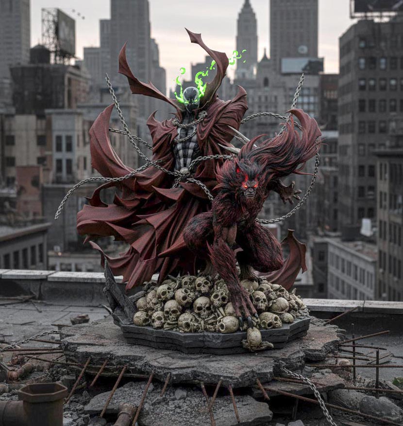 CustomsHunter's tweet image. Spawn &amp;amp; Raptor Statue
Gemini 3.0

Art by Philip Tan &amp;amp; Todd McFarlane

#hunter_r_customs #spawnfanart #AI_Spawn #Spawniverse