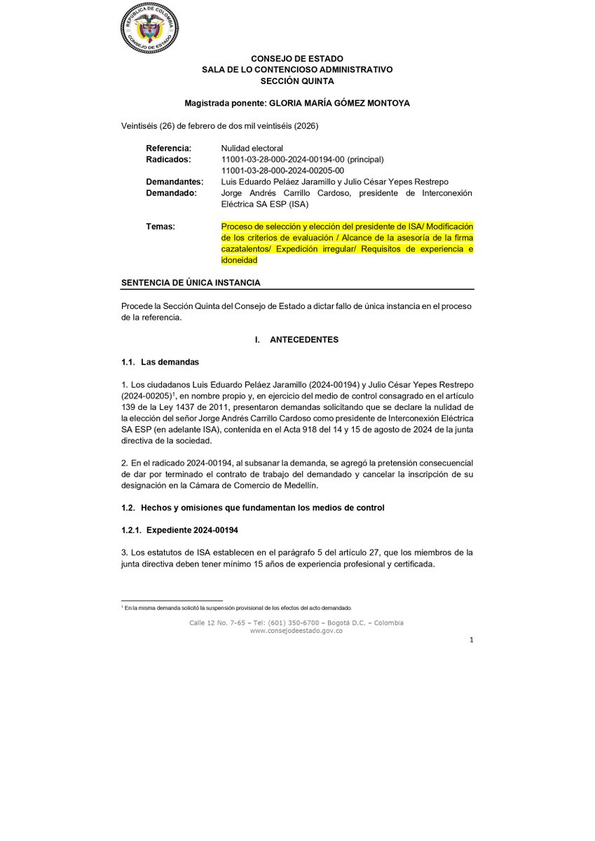 Haremos sesión especial del INCOES solo para analizar esta sentencia, su  estudio es particularmente relevante y creo que con ella se modifica en lo sustancial, la forma como hemos entendido en régimen de actos y servidores de las Empresas de Servicios públicos mixtas, en