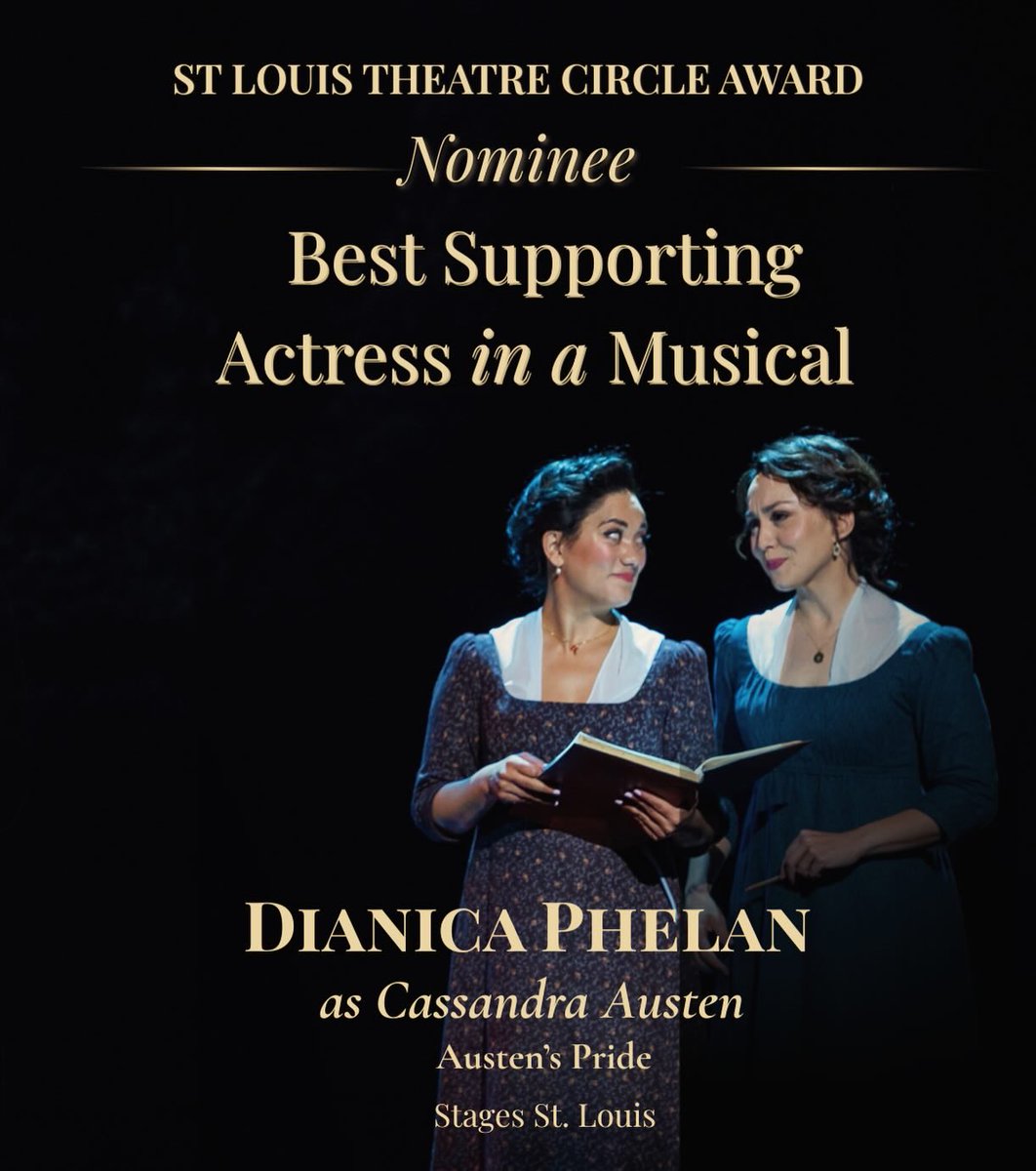 the.rehearsal.club Celebrating our incredible TRC member on this well deserved honor!

Dianica has been nominated for Best Supporting Actress in a Musical by the St. Louis Theater Circle Awards for her performance in Austen's Pride at Stages St. Louis. Congratulations!