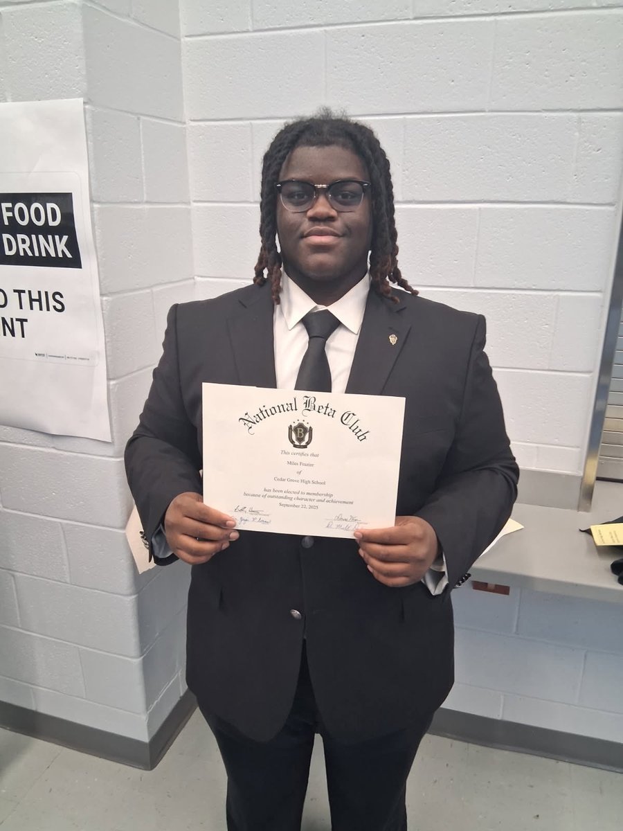 MilesFrazier64's tweet photo. More than just an athlete, today I got inducted into the National Beta Club. Academics always come first! https://t.co/VXabrp3nDI