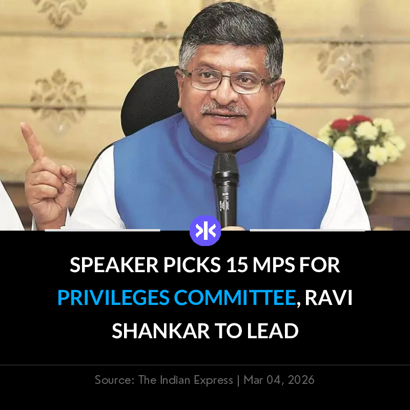 📰 Speaker Om Birla nominates 15 MPs to Lok Sabha's Privileges Committee, with Ravi Shankar Prasad as chairman. The panel will examine breaches of parliamentary privilege.

Download Fynx App: tinyurl.com/fynx-app-ps

 #Speaker #Privileges #Committee #Parliament #MPs