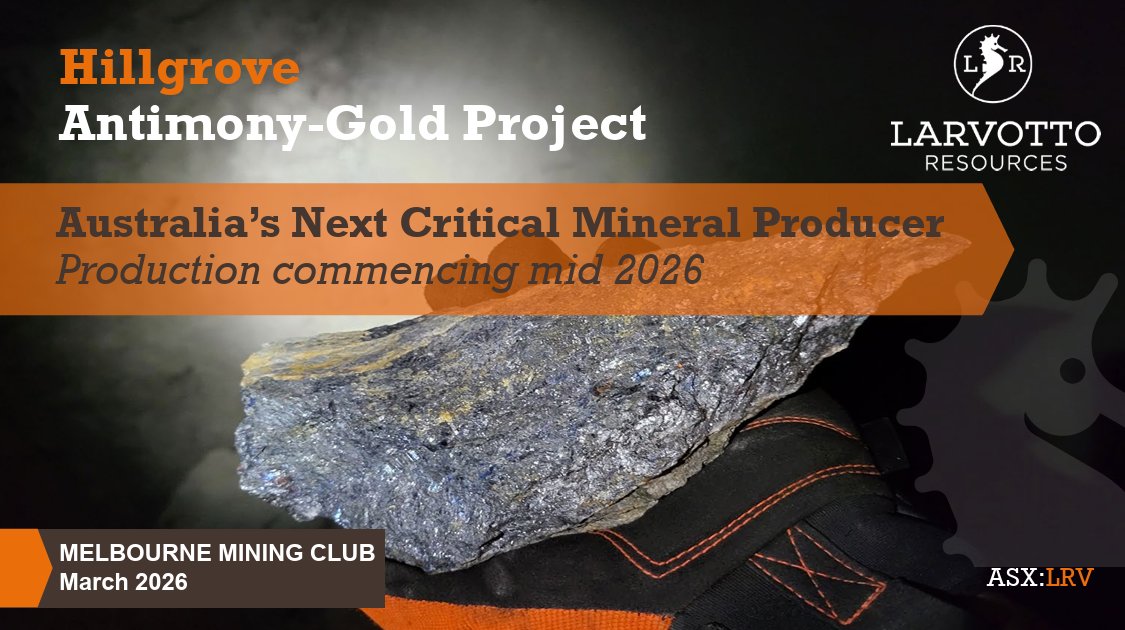 LarvottoR's tweet image. We are pleased to share our latest Investor Presentation, which Managing Director Ron Heeks presented at the Melbourne Mining Club’s 'Cutting Edge' event.

The presentation is focused on the significant #exploration upside at our Hillgrove #Antimony-#Gold Project, with #tungsten