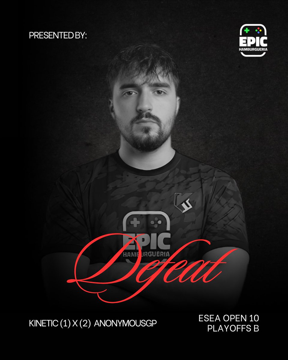 KINETICESP_GG's tweet photo. Derrota por 1-2 frente aos AnonymousGP nos ESEA Open 10 – Playoffs B.

Jogo decidido nos detalhes.

Seguimos para a Lower Bracket este sábado.
Ainda não acabou.

#KINETIC #CS2 #ESEAOpen #EsportsPortugal https://t.co/VWblGpjtpB