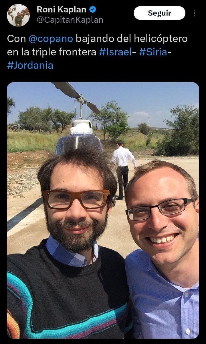 RGuillotina's tweet photo. El sionista que aparece en el video, portavoz en español del ejército de Israel, Roni Kaplan, es un criminal y es el amigo que recibió a @copano cuando fue a Israel para limpiar la imagen de los infanticidas. Pronto publicaremos el artículo que publicó a pedido Israel. https://t.co/G1IyRmacr2
