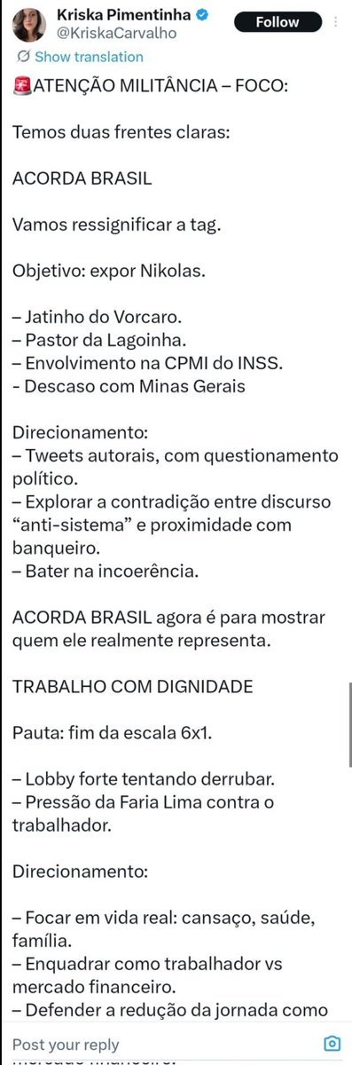 Isso aqui parece ser instruções para militancia e bots lulistas agirem nas redes sociais e interferir nas eleições...
Atenção <a href="/TSEjusbr/">TSE</a> <a href="/nunesmarquesk/">Kassio Nunes Marques</a> <a href="/MinAMendonca/">André Mendonça</a>