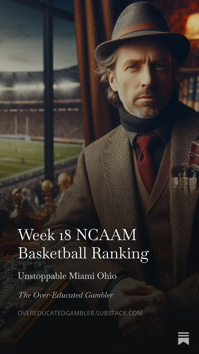 1. Miami (OH) (nc)
2. Duke (+1)
3. Michigan (-1)
4. Arizona (nc)
5. Nebraska (nc)
6. Houston (+1)
7. Virginia (-1)
8. Vanderbilt (+1)
9. Illinois (-1)
10. UConn (+1)
11. Michigan St (+2)
12. Alabama (+3)
13. Texas Tech (+3)
14. Arkansas (nc)
15. BYU (-3)