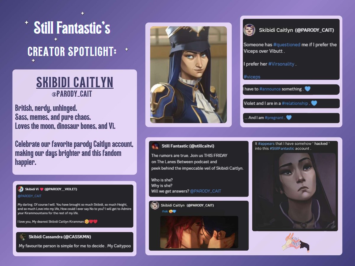 stillcaitvi's tweet image. Our first Creator Spotlight is to celebrate one of the most iconic and fantastic ones we have in the fandom, our dear @PARODY_CAIT 💙 

Thank you for being here, CaitVi nation wouldn't be the same without you!

#StillFantastic #CaitVi