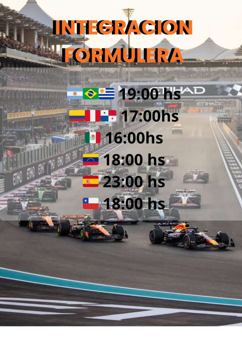 🏎INTEGRACIÓN FORMULERA🏎
Arranca la temporada y venimos con integración, te esperamos!!

que poner en el tweet??
#integracionformulera <a href="/esposnorris/">can lvs mar</a> <a href="/ln4mernes/">maia 🇦🇷</a>