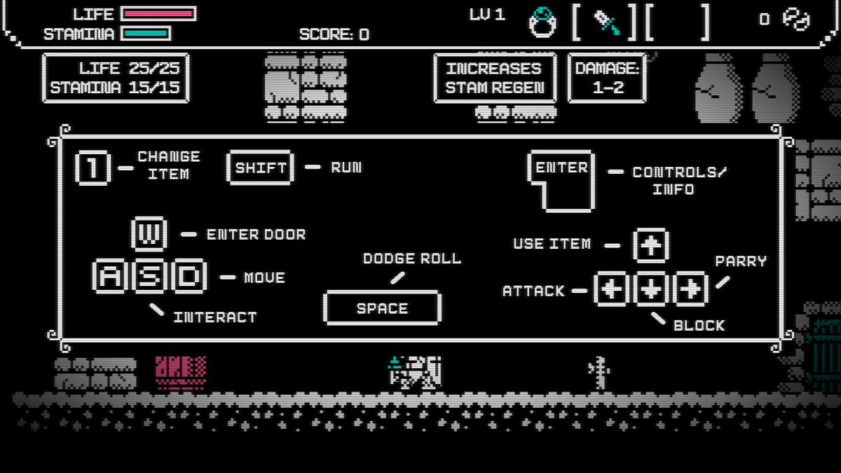 WeirdBitGames's tweet photo. I'm Contining to update Bit Souls for the Improve My Game Jam 43: https://t.co/Zn8hOBq9ZK

New particle effect added when you get the stamina ring, and also extra stat info like attack damage added to "pause" screen etc.. 

#sologavedev #solodev #imgj https://t.co/fWu0VxAeWk