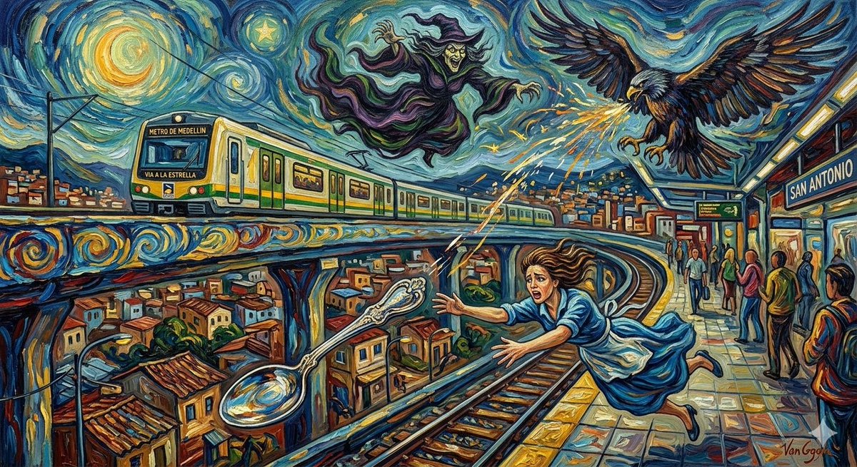 Monsilver's tweet photo. @metrodemedellin Aquí la ilustración del cuento. https://t.co/8hw4Pb5MP4