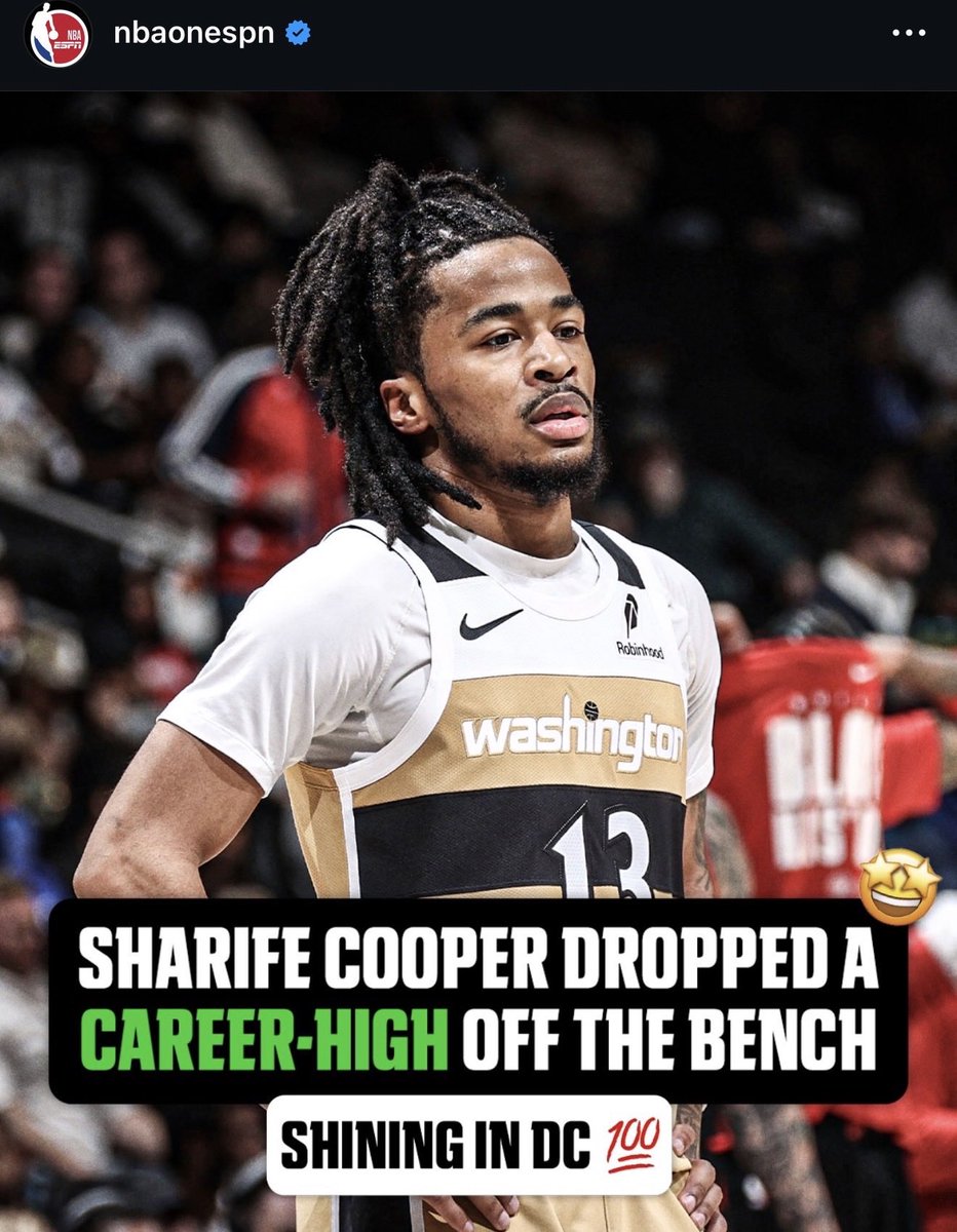WizardsMuse1's tweet photo. ESPN posting Sharife prop now 🔥 https://t.co/AgYfFR8AFp