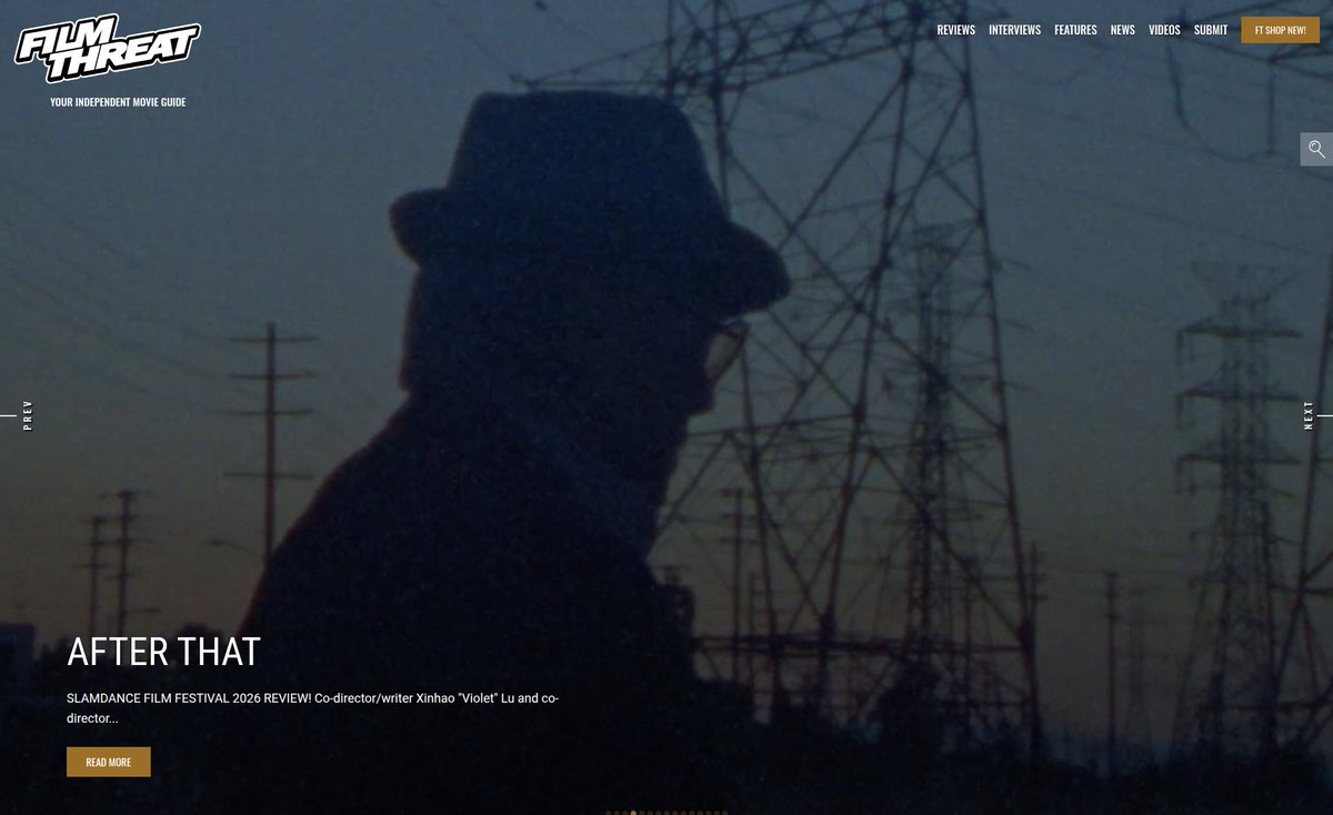 FilmThreat's tweet image. “He lies in a field of grass, simply present, then wanders through a silent future city…” Alan Ng reviews the @Slamdance title After That.
filmthreat.com/reviews/after-… #Slamdance #FilmThreatSlamdance #Slamdance2026