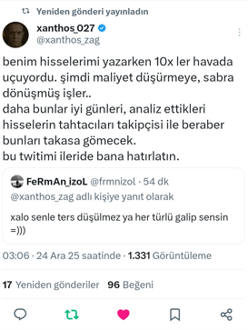Açtım eski dersleri okuyorum abi öyle.
Bir yazın vardı bana bugünleri çağrıştırınca sende hatırlatın demiştin dedim hatırlatayım.
<a href="/xanthos_zag/">xanthos_027</a>