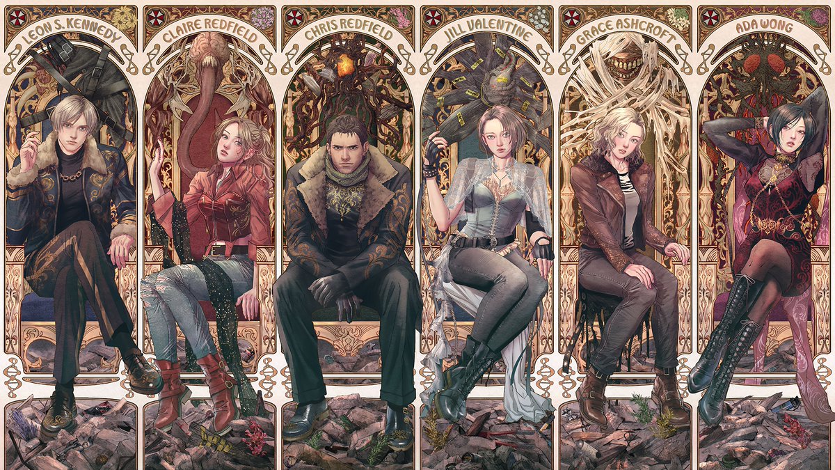 #Illustration | Resident Evil (series)  ― "Throne Survivors" 👑💀

Artist: Hinanana