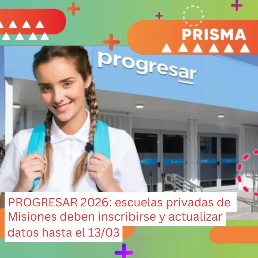 🔔 PROGRESAR 2026: escuelas privadas de Misiones, atención.
Abrió la convocatoria para incorporarse o actualizar datos —del 20/02 al 13/03/2026— vía formulario online. 

Leé la nota:
prismadigital.com.ar/noticias/progr…

#Progresar2026 #EducacionMisionera #EscuelasPrivadas #Oportunidades