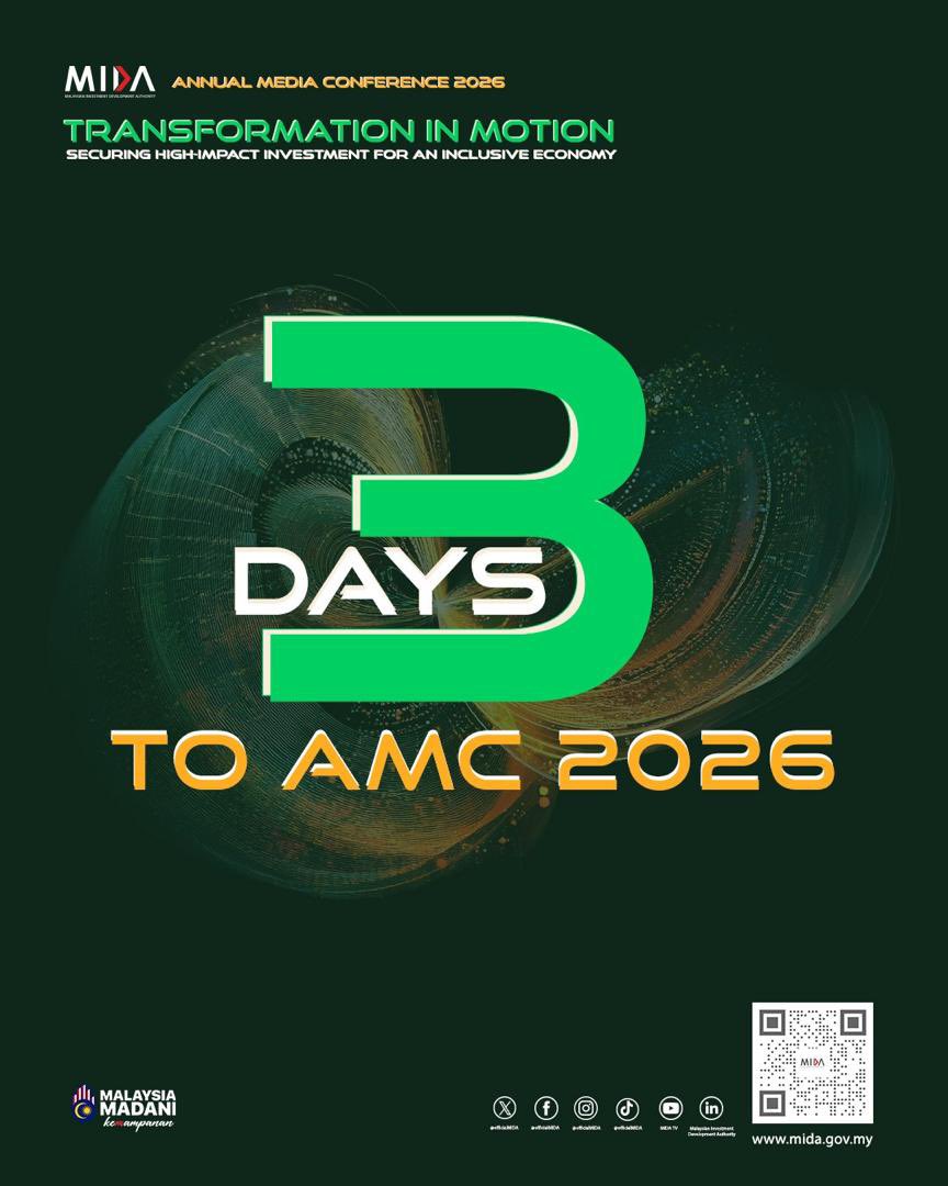 OfficialMIDA's tweet image. Transformation in Motion.

This year’s Annual Media Conference focuses on securing high-impact investments that foster sustainable and inclusive economic growth for Malaysia.

Stronger investments. Greater impact. Shared prosperity.

 #TransformationInMotion #AMC2026