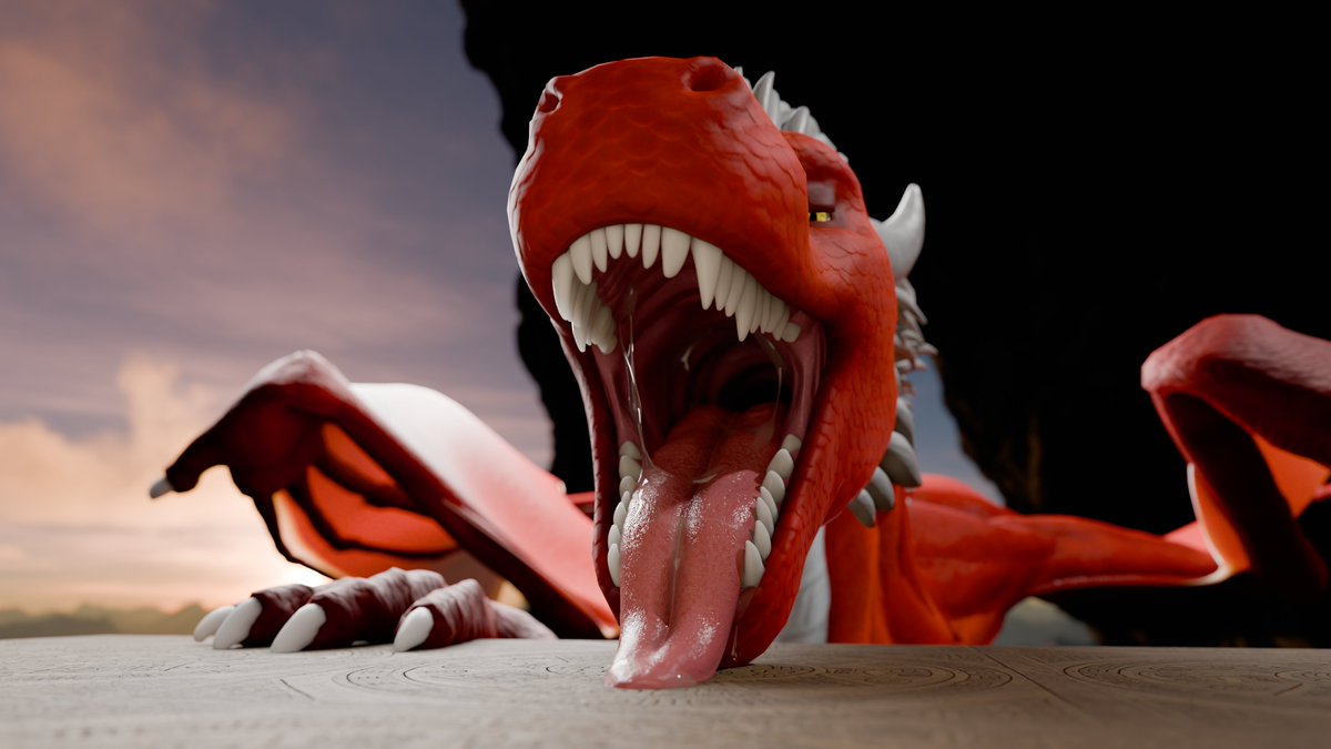 waficdragon's tweet photo. C'mon, don't think twice, come closer.. climb onto my mouth, and accept your fate already... I'm waiting for you~ #dragon #vore #mawshot  (VR version coming soon) https://t.co/qT9uJuBoBn