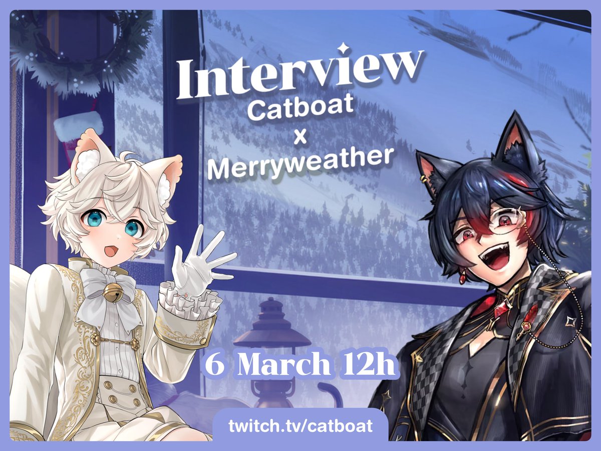 💝 I'm SO HAPPY to announce that I'll be hosting the incredible VTuber <a href="/Merrydawg/">Lucius Merryweather 🖊️🐶 ASTRALINE</a> on the Catboat channel this Friday, March 6th at 12 PM (CET 🇪🇺) / 8 PM (JST 🇯🇵) / 6 AM (EST 🇨🇦🇺🇸)!!   

Thank you so so much for accepting my invitation, we're gonna do amazing things together~!! ✨