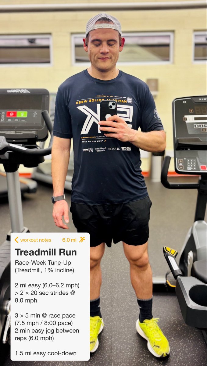 Sweaty treadmill run in the books.