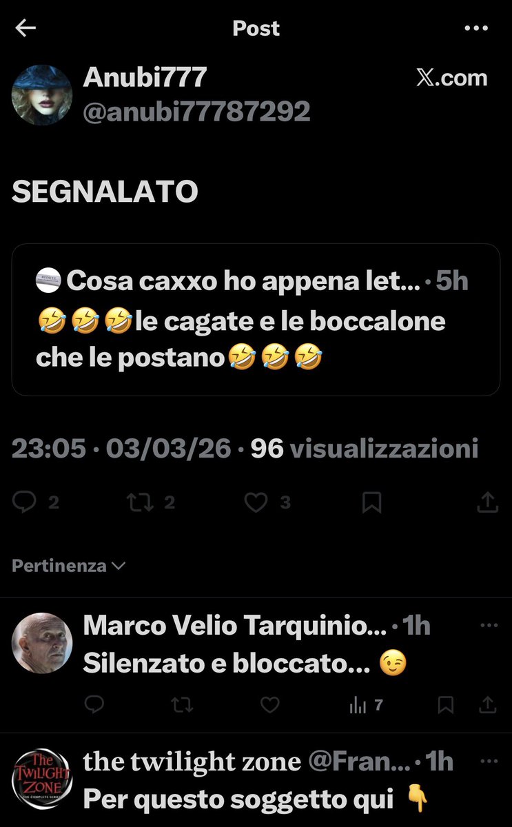 Quando si dice Dio li fa e poi li accoppia qui sono addirittura un trio di boccaloni 🤣🤣🤣 
<a href="/anubi77787292/">Anubi777</a> questa è la regina 🤣🤣🤣gli altri sono due servitori lecchini egizi 🤣🤣🤣altre tre tacche di minchioni in meno sulla mia tastiera ✅🤣🤣🤣