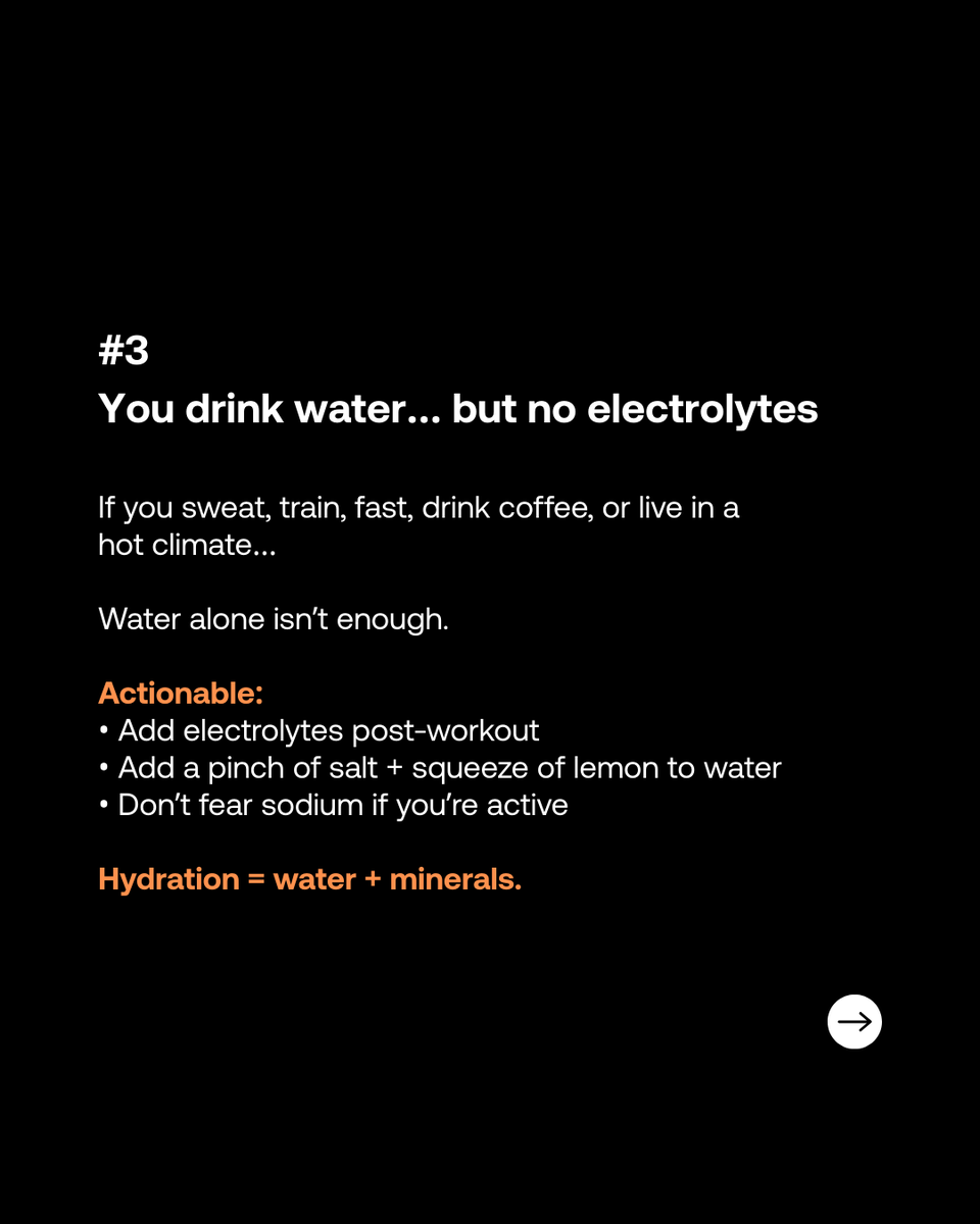 im8health's tweet photo. Most people don’t have a motivation problem.
They have a recovery problem.

If you feel tired, sore for days, bloated, or foggy -
it’s not laziness.
It’s under-recovery.
Sleep deeper.
Eat enough protein.
Replenish electrolytes.

Recover better → perform better.

#IM8health #Recovery #PerformanceHealth #SleepBetter #ProteinIntake #im8health