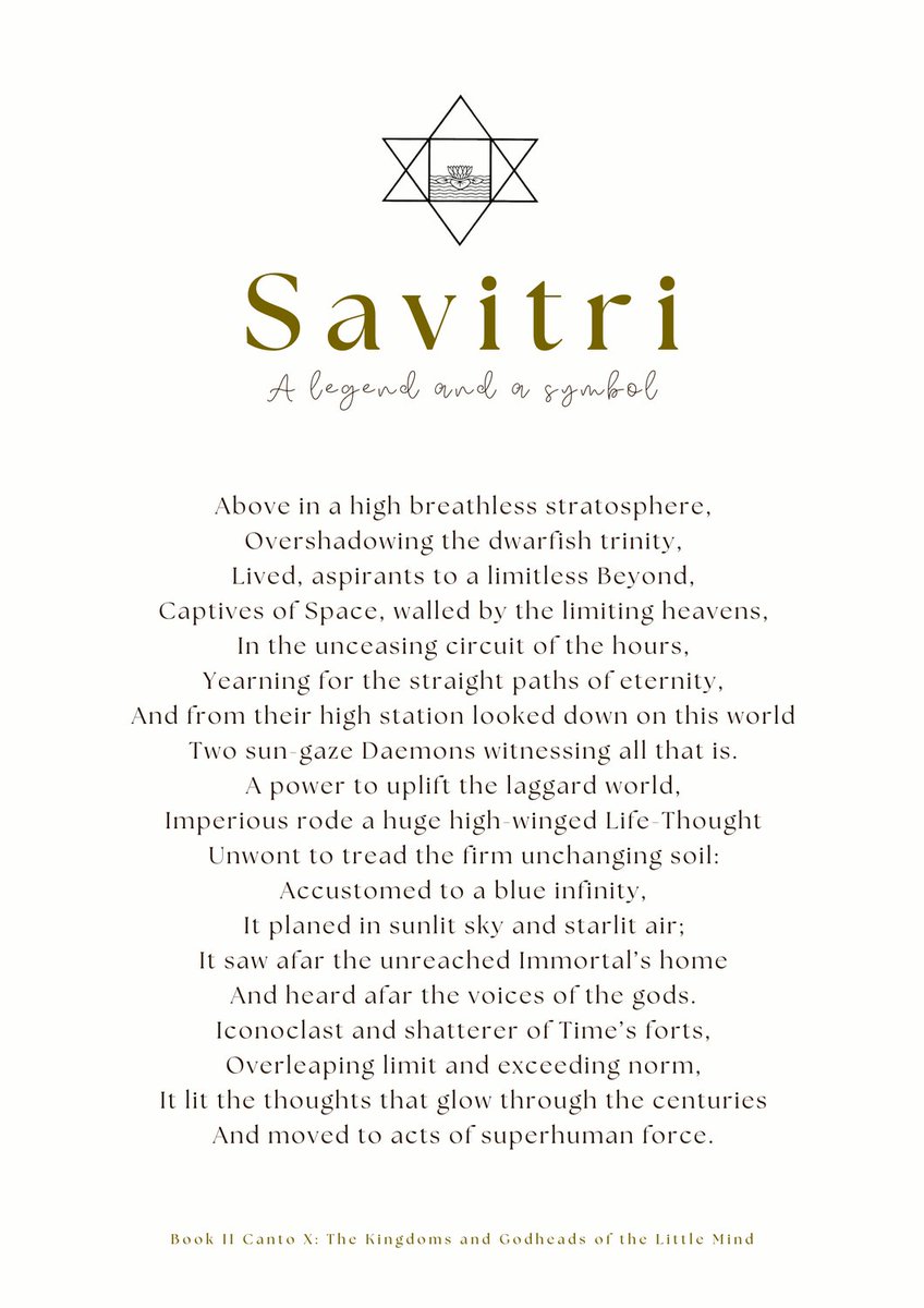 Daily Verses from Savitri, Book II Canto X: The Kingdoms and Godheads of the Little Mind

#SriAurobindo #InevitableWord