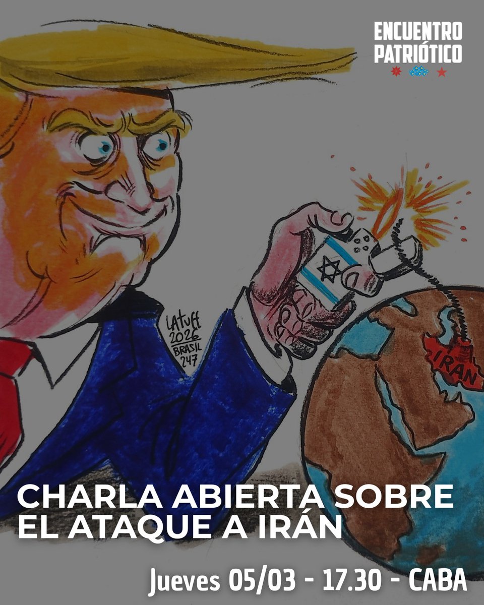 Charla abierta sobre el ataque a Irán

Este jueves 5 a las 17.30 realizaremos en nuestro local de CABA una charla abierta sobre lo que viene sucediendo en Irán a partir del ataque de las fuerzas de EEUU e Israel.