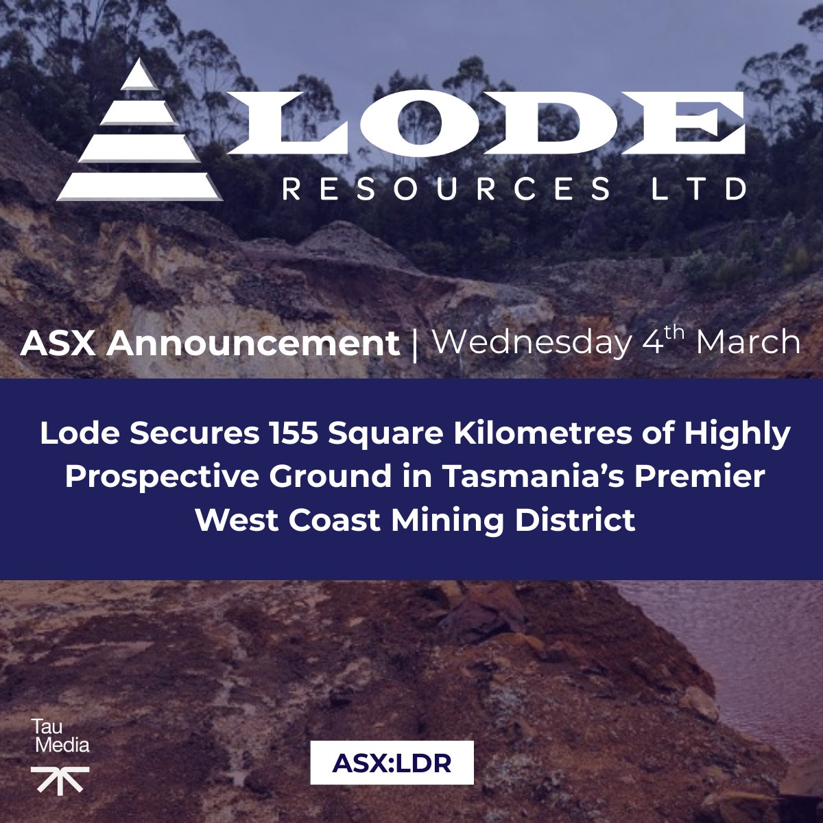 LodeResources's tweet photo. Lode Resources (ASX:LDR) expands its footprint in Tasmania’s West Coast Mining District to 250km² after securing new exploration licences covering 155km² of highly prospective ground.

Drilling catalysts ahead across Montezuma, Silver Hills and Granville.

Full announcement: https://t.co/VmCnbGFL4o