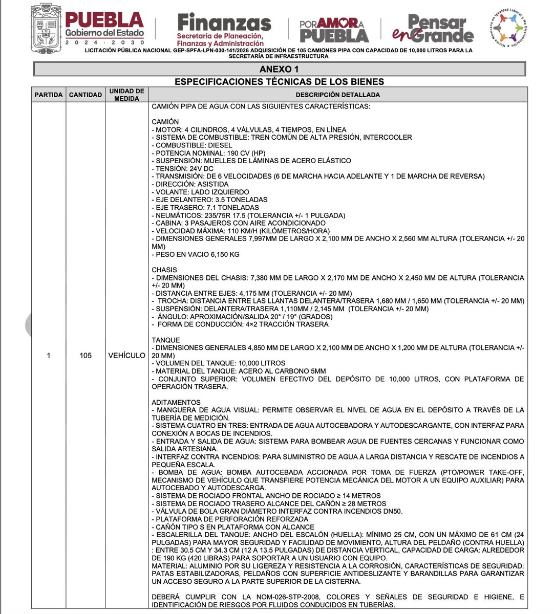 🚨 Alejandro Armenta comprará ¡105 camiones pipa!

El armentismo dispondrá de pipas de 10,000 litros de cara al proceso electoral de 2027.

Además del posible uso electoral del agua, es un negociazo: al menos 1 mdp por pipa. Sería una sorpresa si el ganón es Grupo Andrade 💥