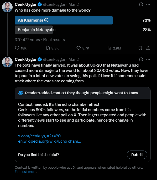 GrubRank's tweet photo. @0hour1 @cenkuygur He didn't delete it, but has posted 17 times since then, so that it gets buried in the algorithm. However, the results are final, and he can never make those numbers go away. Anyway, thanks for the poll, Cenk. Be sure to do another one soon! https://t.co/aGgQfYZyGD