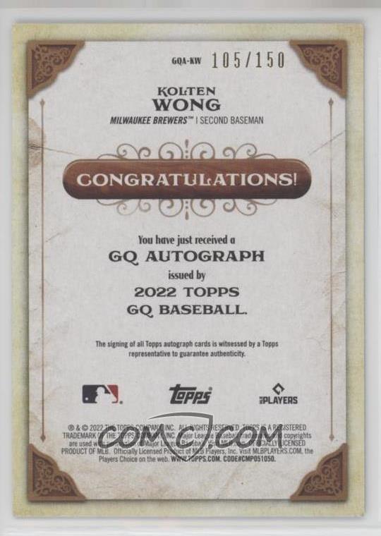 LimitedCards's tweet photo. 😊MARCH MADNESS - 5% OFF SALE😊
⚾️ My daughter's most recent sale on @CheckOutMyCards:
2022 Topps Gypsy Queen Gypsy Queen Autographs Indigo #GQA-KW Kolten Wong #105/150
Milwaukee Brewers MLB
🫰 SOLD FOR $4.00 🫰
Much more available on COMC here:
https://t.co/gUGDeVJZI2
and on eBay:
https://t.co/o1D4UFDawn
#COMCLast5 #COMCMailday